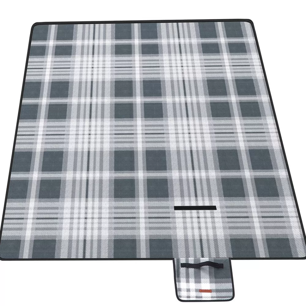 Cheap SONGMICS Picknickdecke 300 x 200 cm wasserdicht grau-weiß