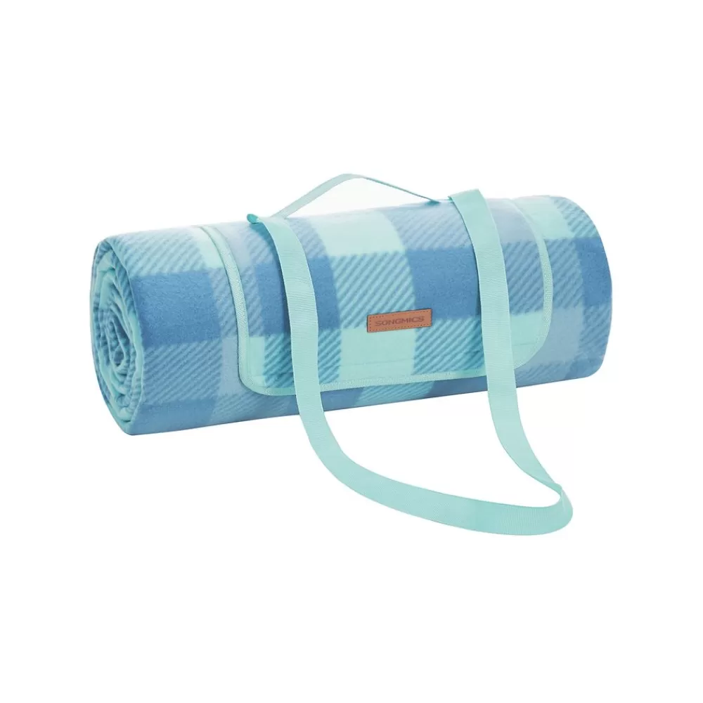 Flash Sale SONGMICS Picknickdecke 200 x 200 cm wasserdicht grün-blau