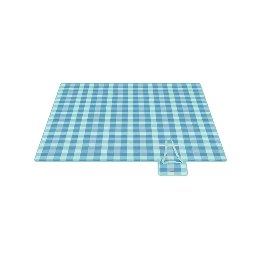 Flash Sale SONGMICS Picknickdecke 200 x 200 cm wasserdicht grün-blau