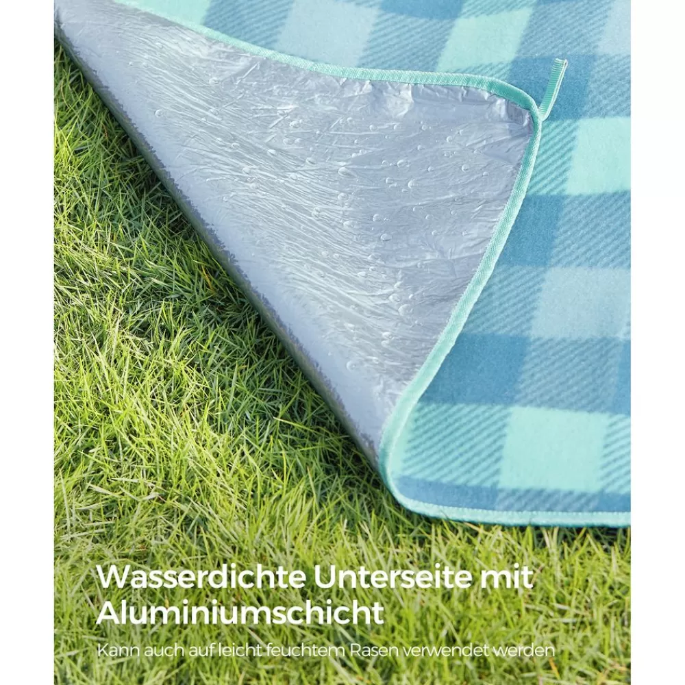 picknickdecke__x__cm_wasserdicht_grnblau_5.webp Flash Sale SONGMICS Picknickdecke 200 x 200 cm wasserdicht grün-blau