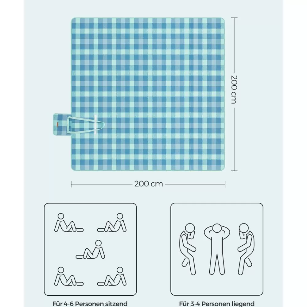 picknickdecke__x__cm_wasserdicht_grnblau_7.webp Flash Sale SONGMICS Picknickdecke 200 x 200 cm wasserdicht grün-blau