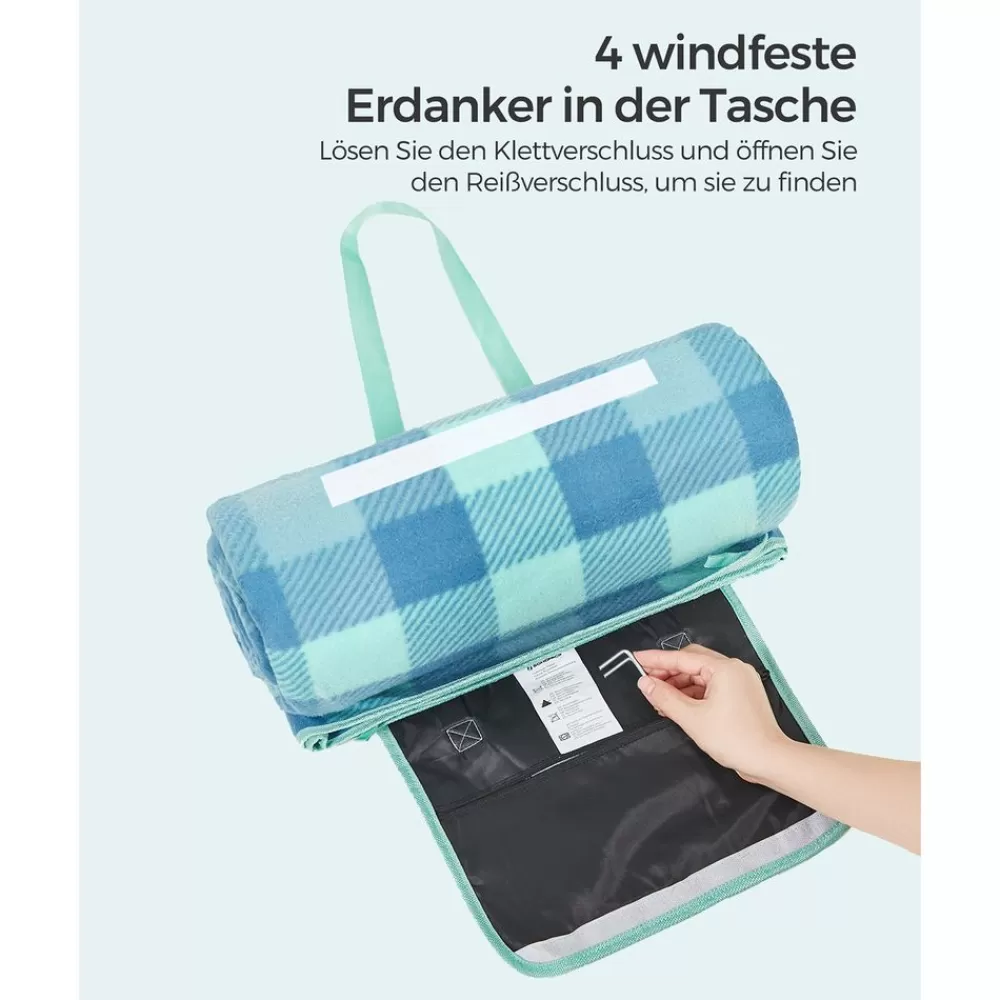 picknickdecke__x__cm_wasserdicht_grnblau_9.webp Flash Sale SONGMICS Picknickdecke 200 x 200 cm wasserdicht grün-blau