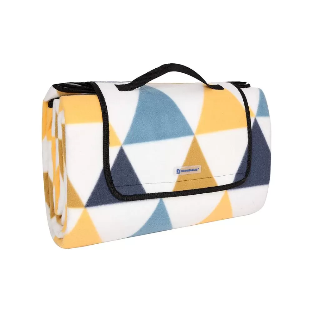 Store SONGMICS Picknickdecke mit gelben und blauen Dreiecken Gelbe und blaue Dreiecke
