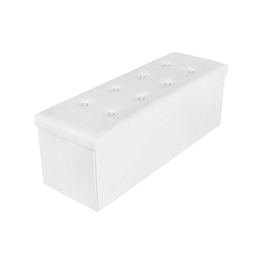 Best SONGMICS Polsterbank mit Stauraum 110 cm Weiß