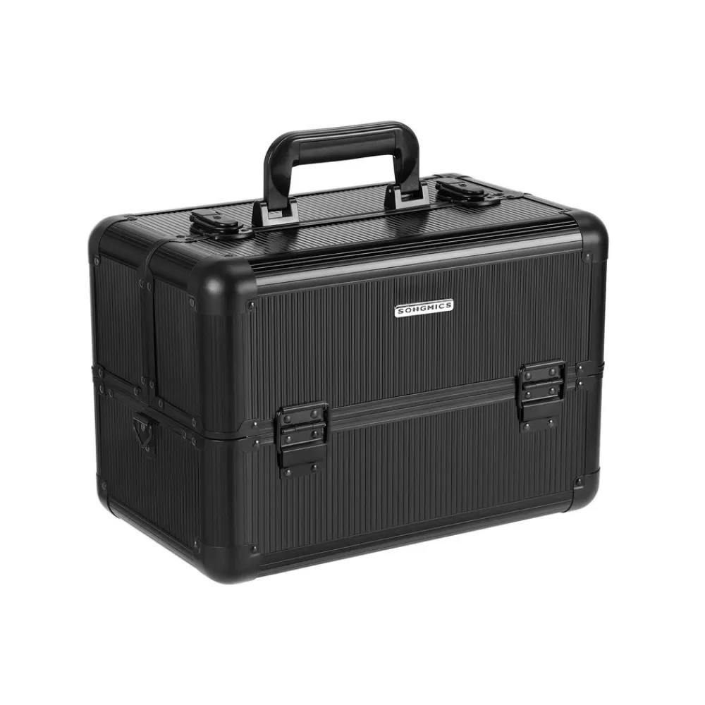 Clearance SONGMICS Professioneller Kosmetikkoffer Schwarz