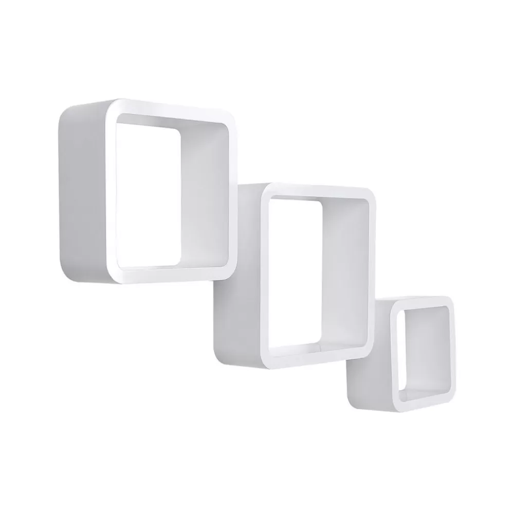 Store SONGMICS Quadratische Wandregale 3er Set Weiß