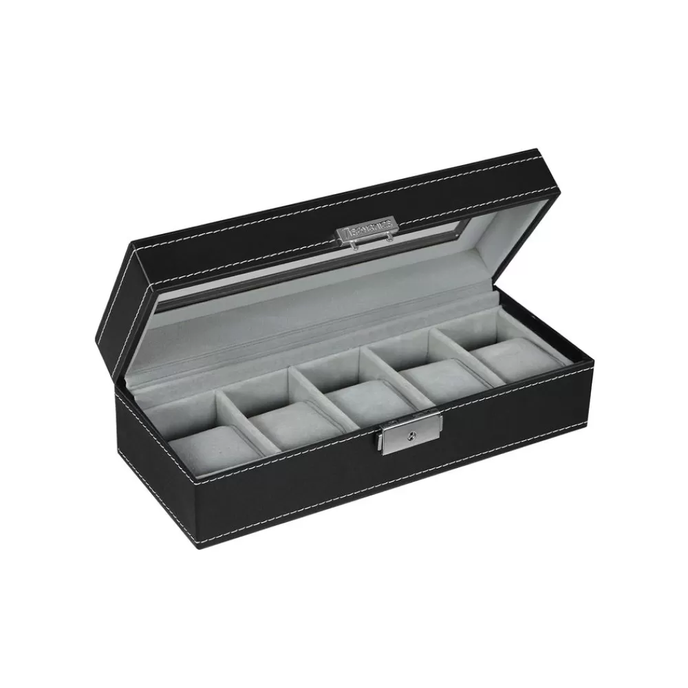 Best SONGMICS Rechteckige Uhrenbox für 5 Uhren