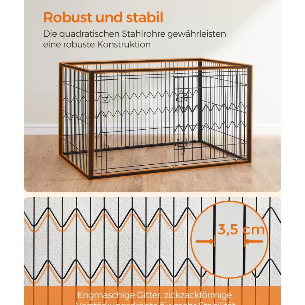rechteckiger_welpenauslauf_mit_schiebetr_10.webp Clearance SONGMICS Rechteckiger Welpenauslauf mit Schiebetür