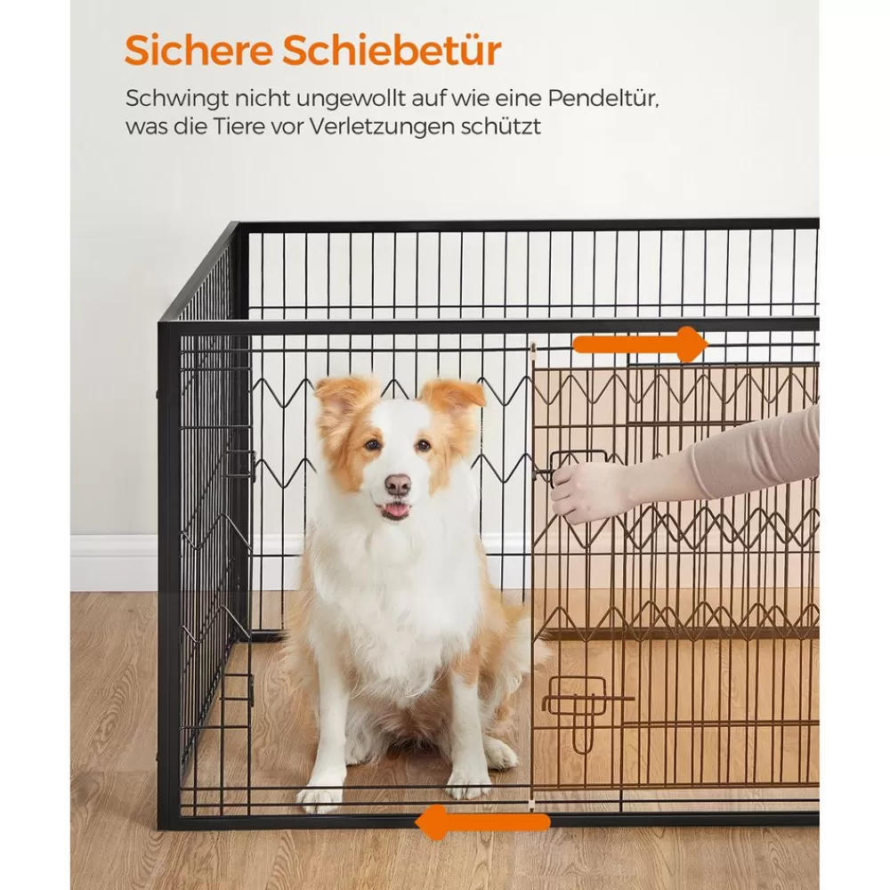 rechteckiger_welpenauslauf_mit_schiebetr_11.webp Clearance SONGMICS Rechteckiger Welpenauslauf mit Schiebetür