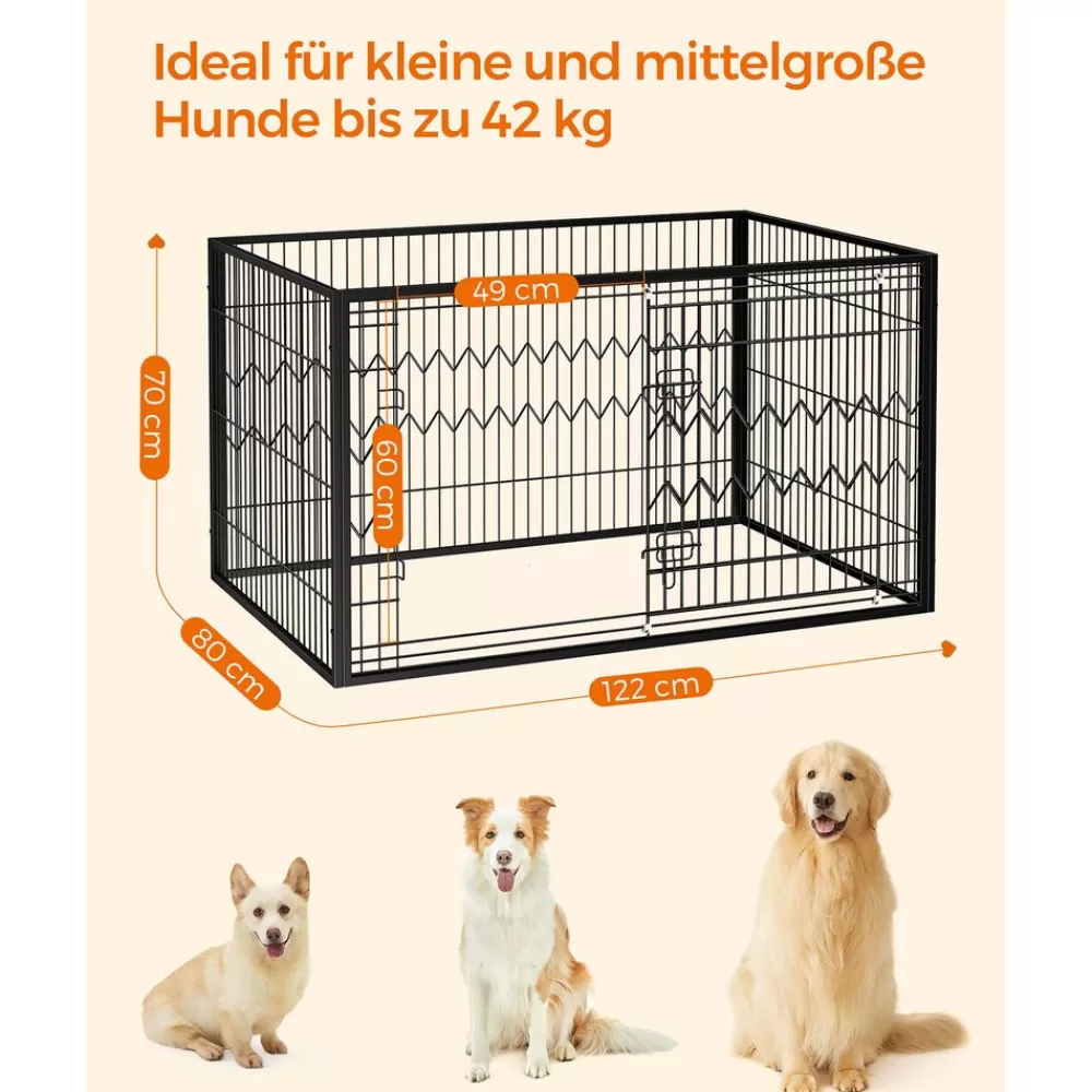 rechteckiger_welpenauslauf_mit_schiebetr_12.webp Clearance SONGMICS Rechteckiger Welpenauslauf mit Schiebetür