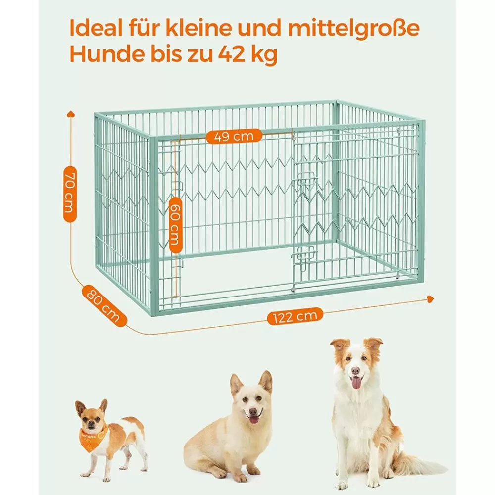 rechteckiger_welpenauslauf_mit_schiebetr_4.webp Clearance SONGMICS Rechteckiger Welpenauslauf mit Schiebetür