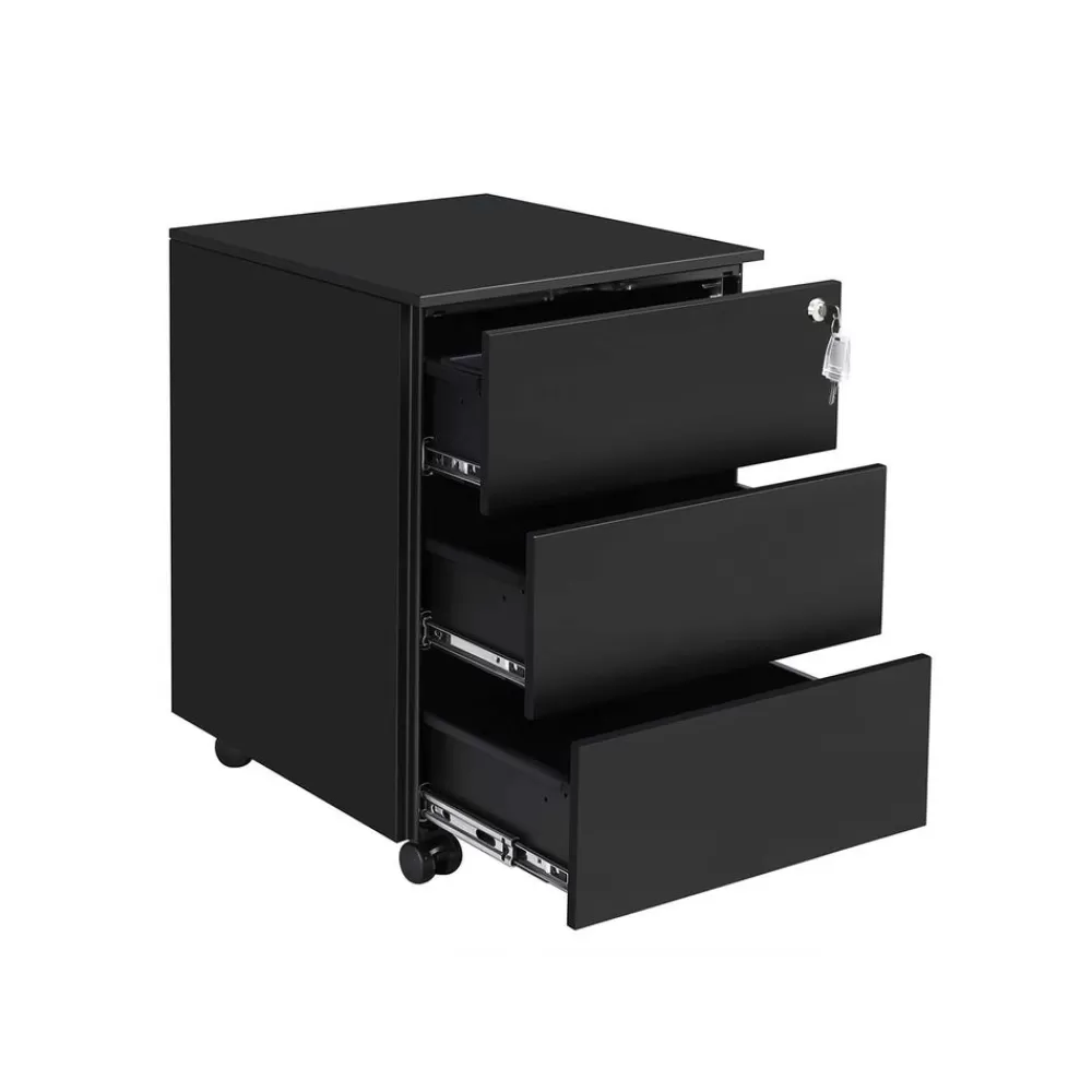 Cheap SONGMICS Rollcontainer Mattschwarz