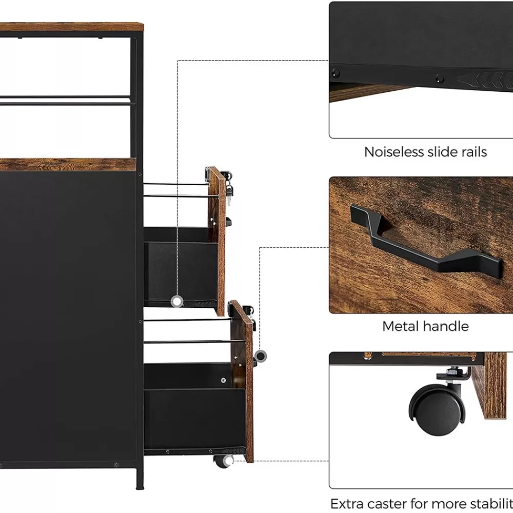 Outlet SONGMICS Rollcontainer mit 2 Schubladen