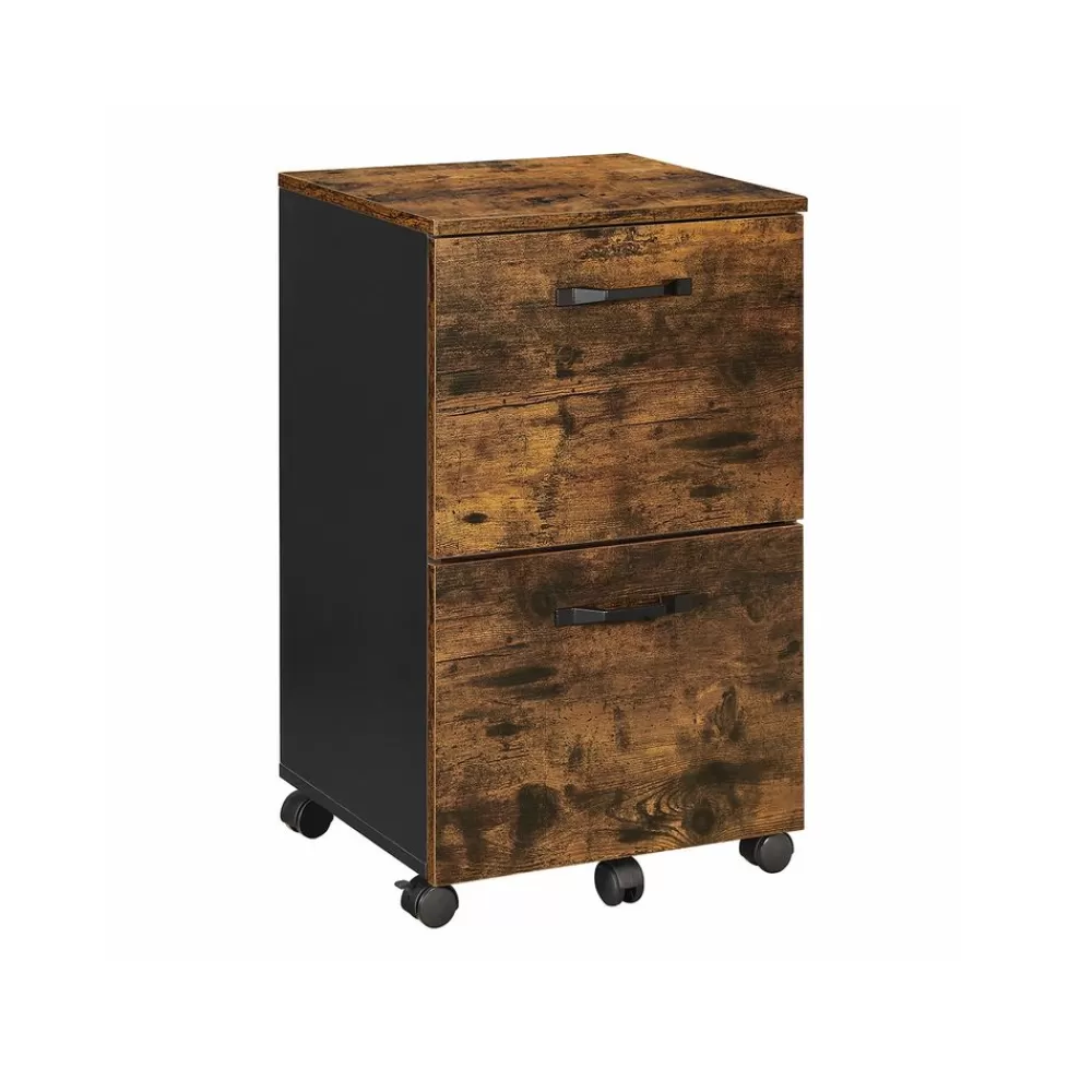 Cheap SONGMICS Rollcontainer Vintagebraun-Schwarz