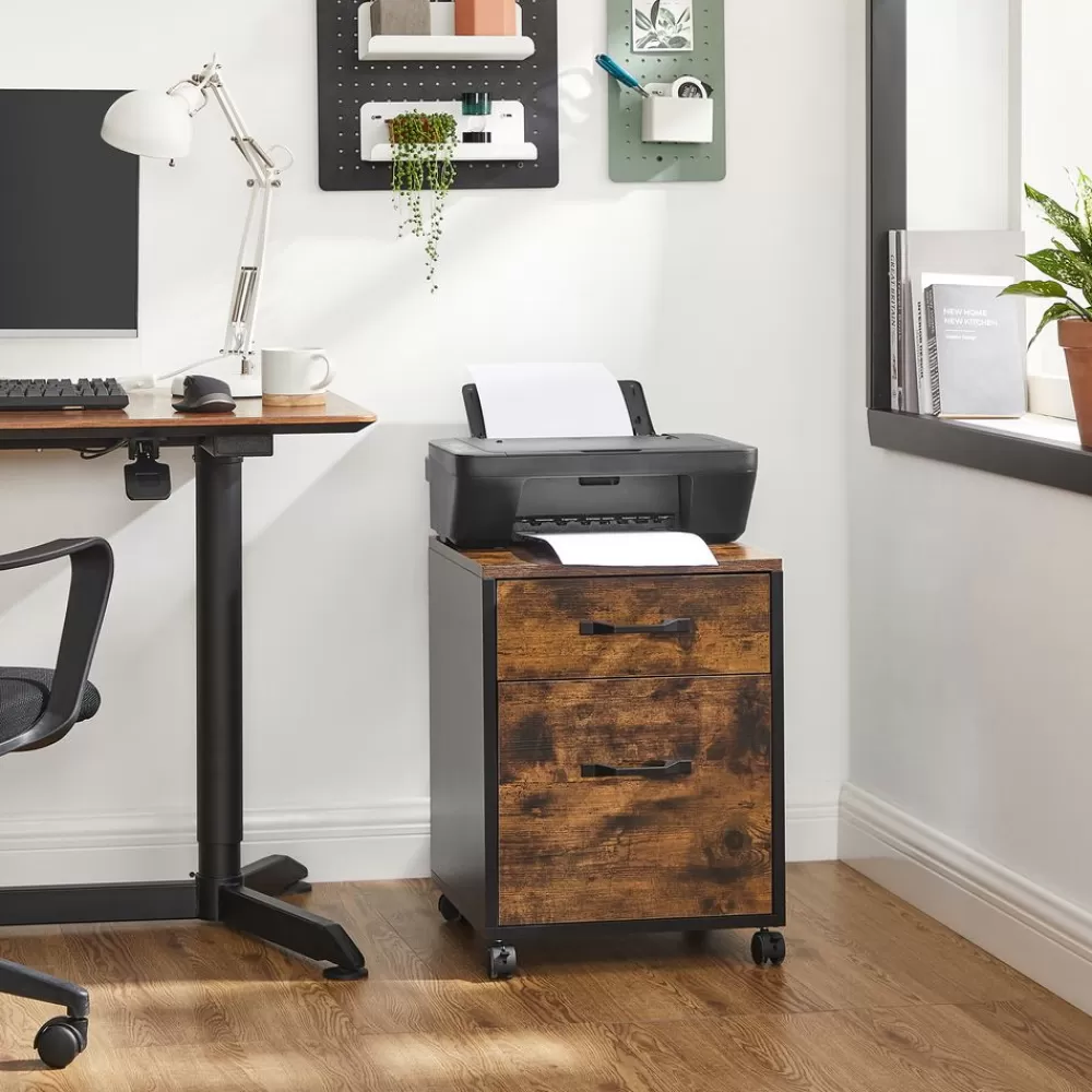 Flash Sale SONGMICS Rollcontainer Vintagebraun-Schwarz