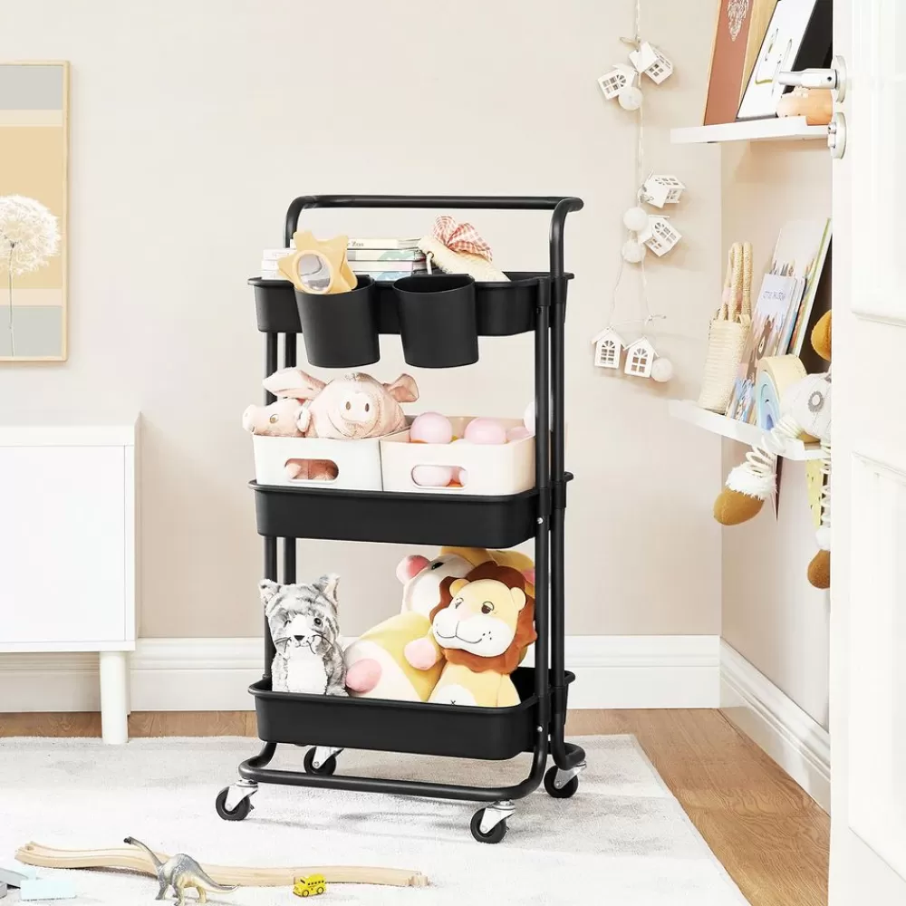 Shop SONGMICS Rollwagen 3 Ebenen schwarz