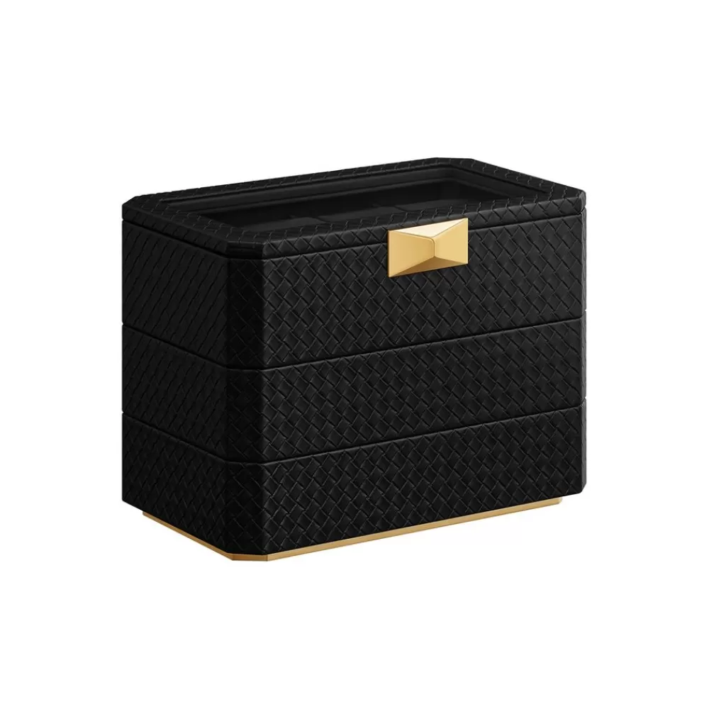 Sale SONGMICS RONNE Kollektion - Uhrenbox 3 Ebenen Tintenschwarz