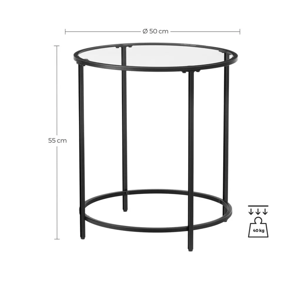 runder_beistelltisch_mit_metallrahmen_schwarz_5.webp Outlet SONGMICS Runder Beistelltisch mit Metallrahmen Schwarz