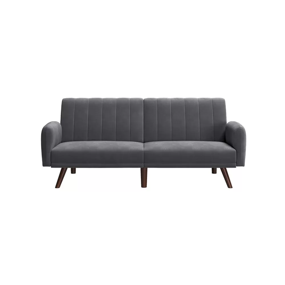 Fashion SONGMICS Schlafsofa mit Bezug aus Samt Grau