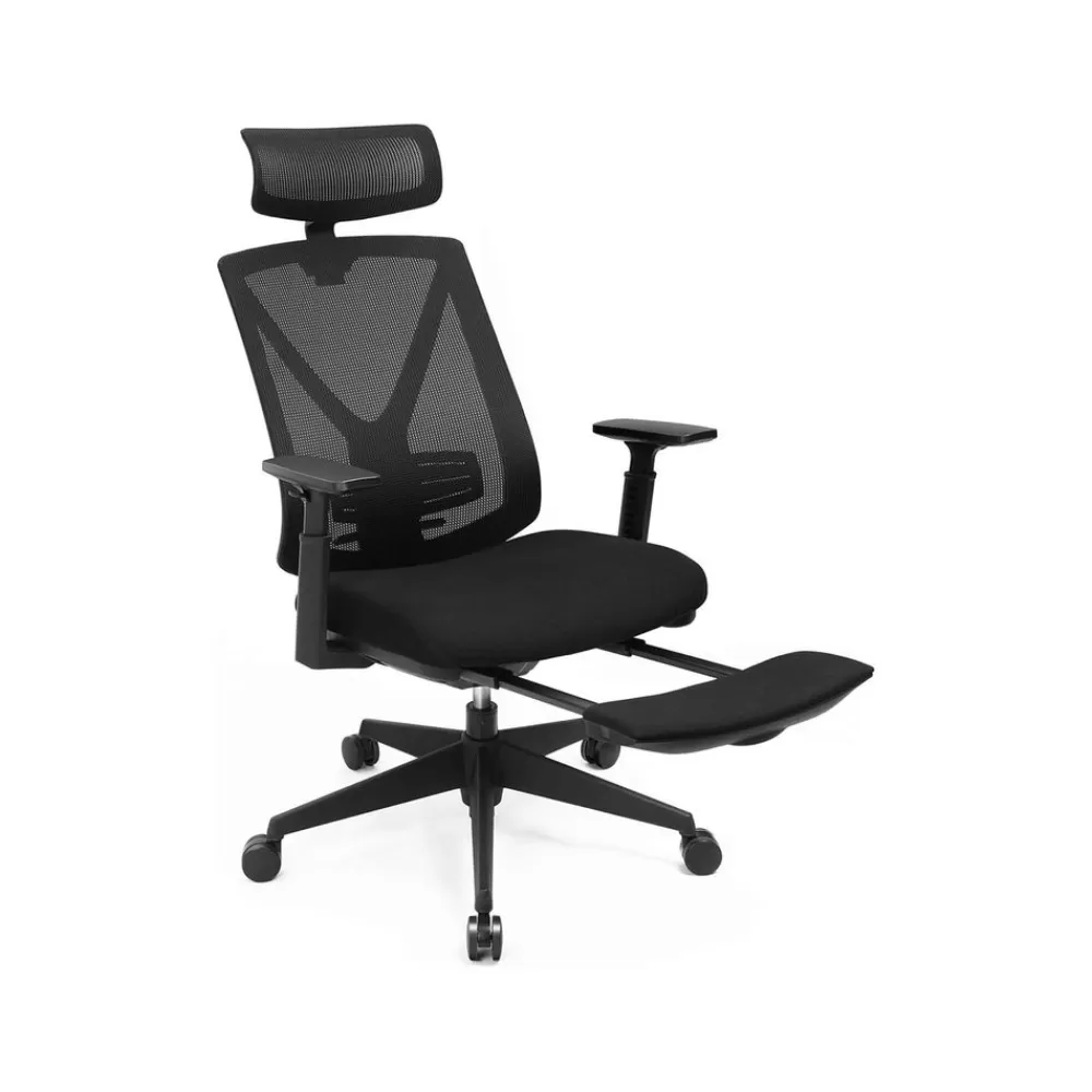 Shop SONGMICS Schlichter Bürostuhl mit Fußstütze Schwarz