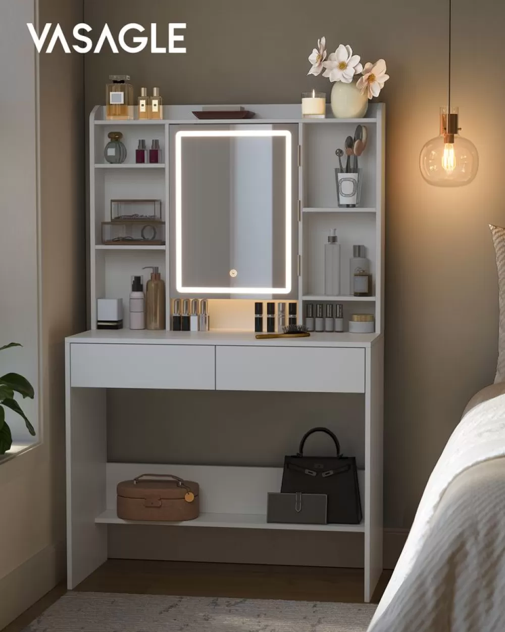 Cheap SONGMICS Schminktisch mit LED-Beleuchtung