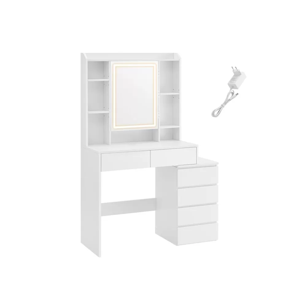 Flash Sale SONGMICS Schminktisch mit LED-Beleuchtung modern wolkenweiß