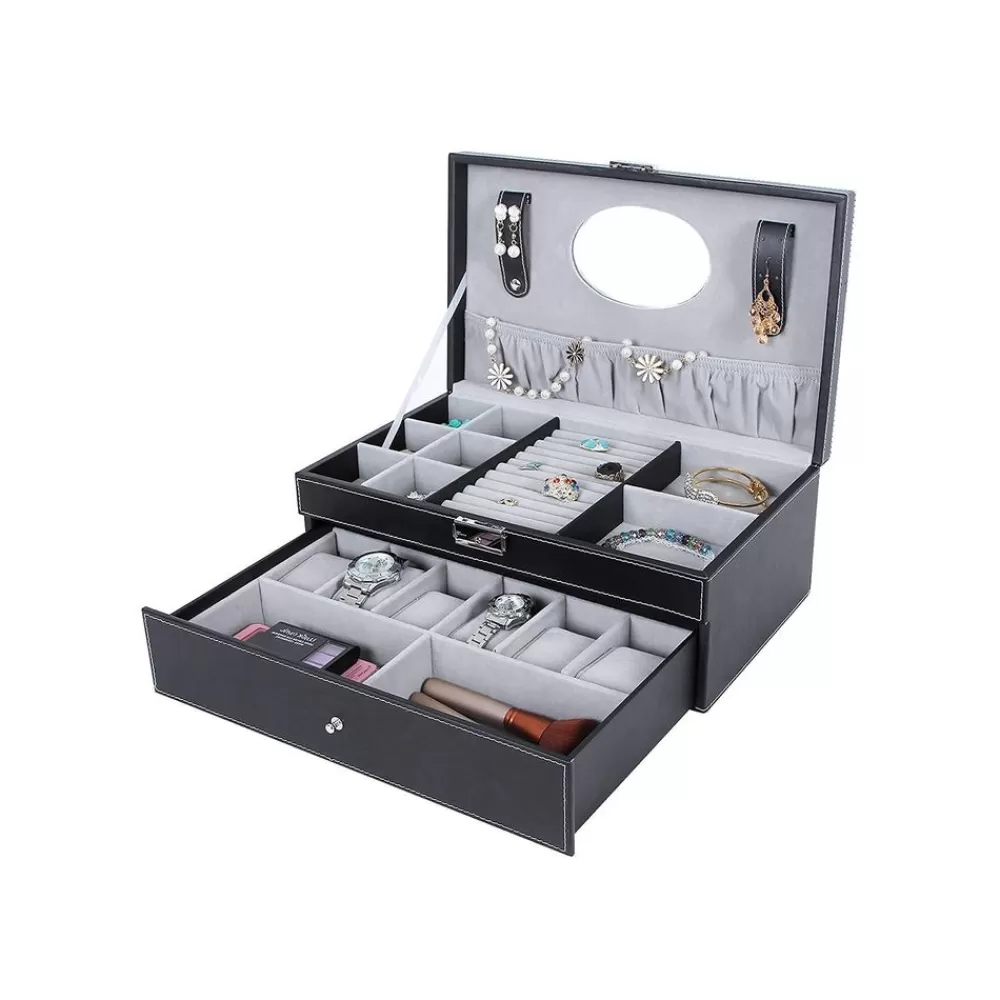 Outlet SONGMICS Schmuckbox mit Uhrenfächern