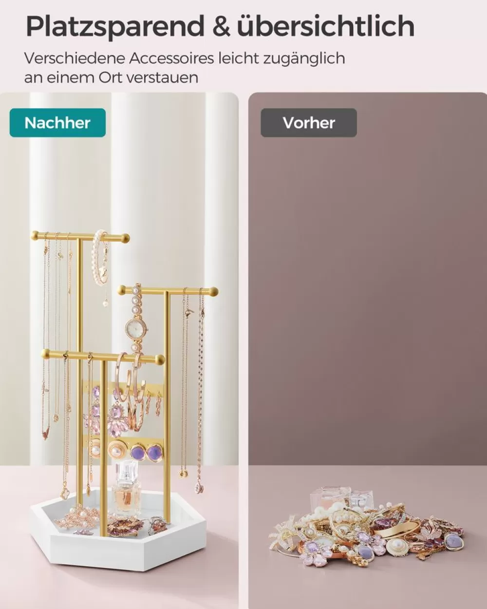 schmuckhalter__getrennte_bereiche_aus_metall_goldfarbenwei_5.webp New SONGMICS Schmuckhalter, 4 getrennte Bereiche aus Metall goldfarben-weiß Goldfarben + Weiß