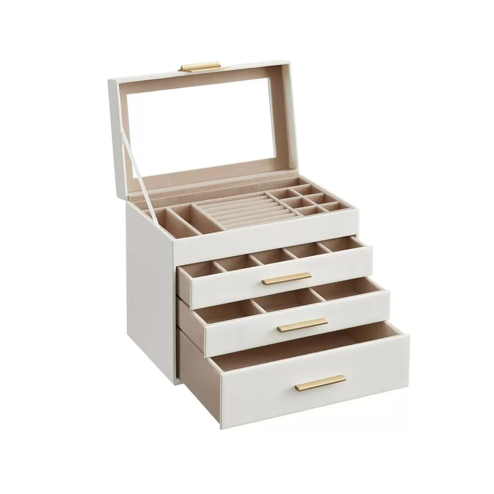Sale SONGMICS Schmuckkästchen 4 Ebenen mit Glasdeckel