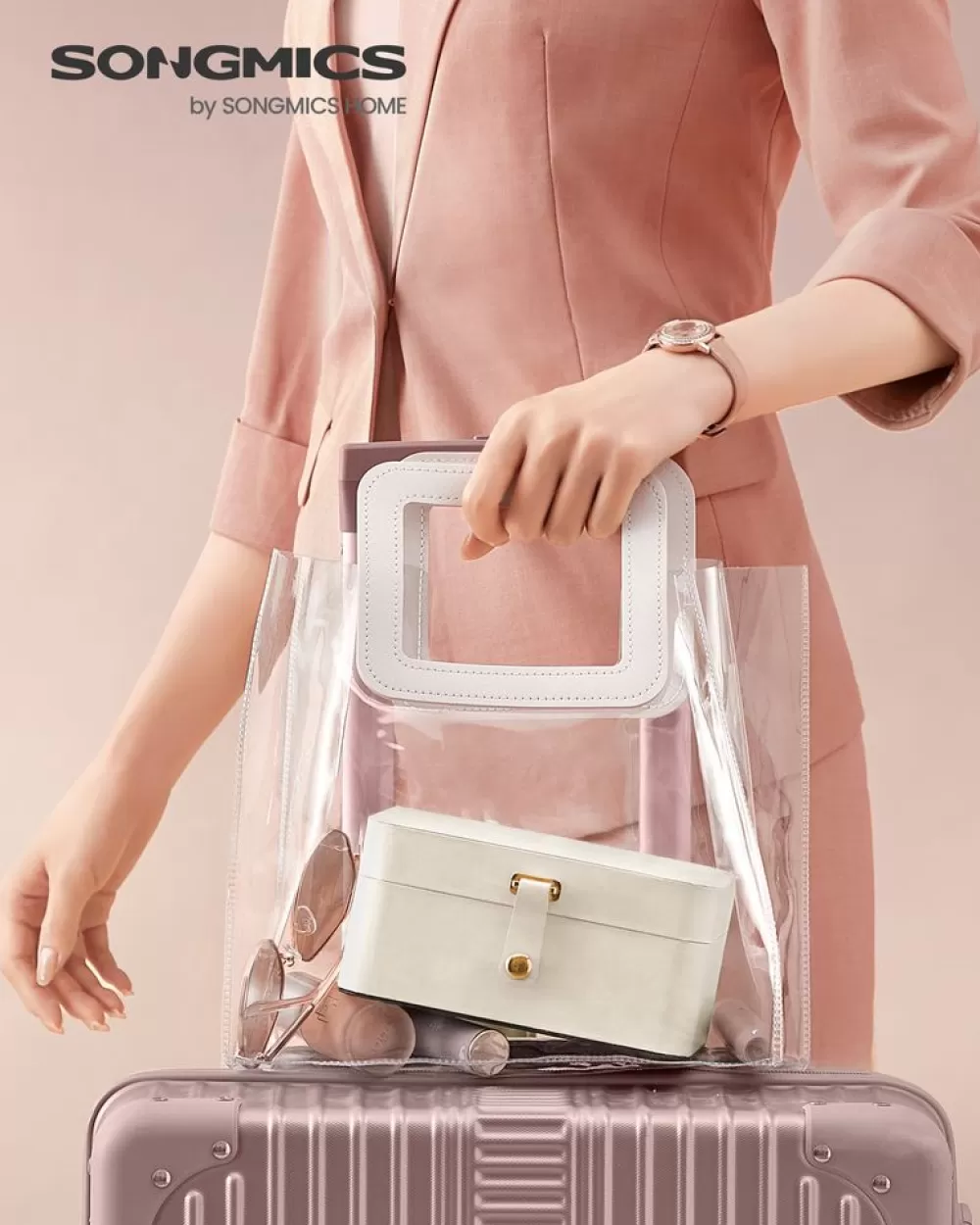 Fashion SONGMICS Schmuckkästchen für größere Accessoires Geschenkidee wolkenweiß