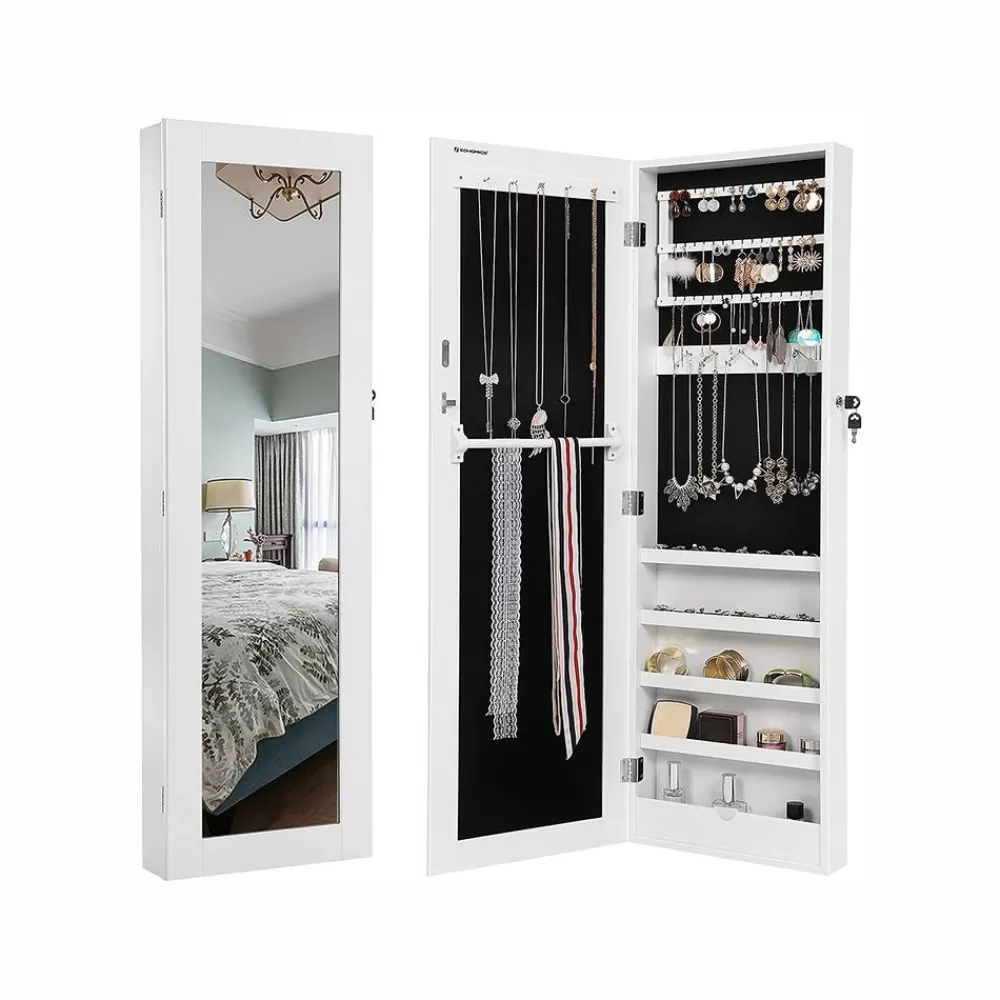 Fashion SONGMICS Schmuckschrank für Wand Weiß
