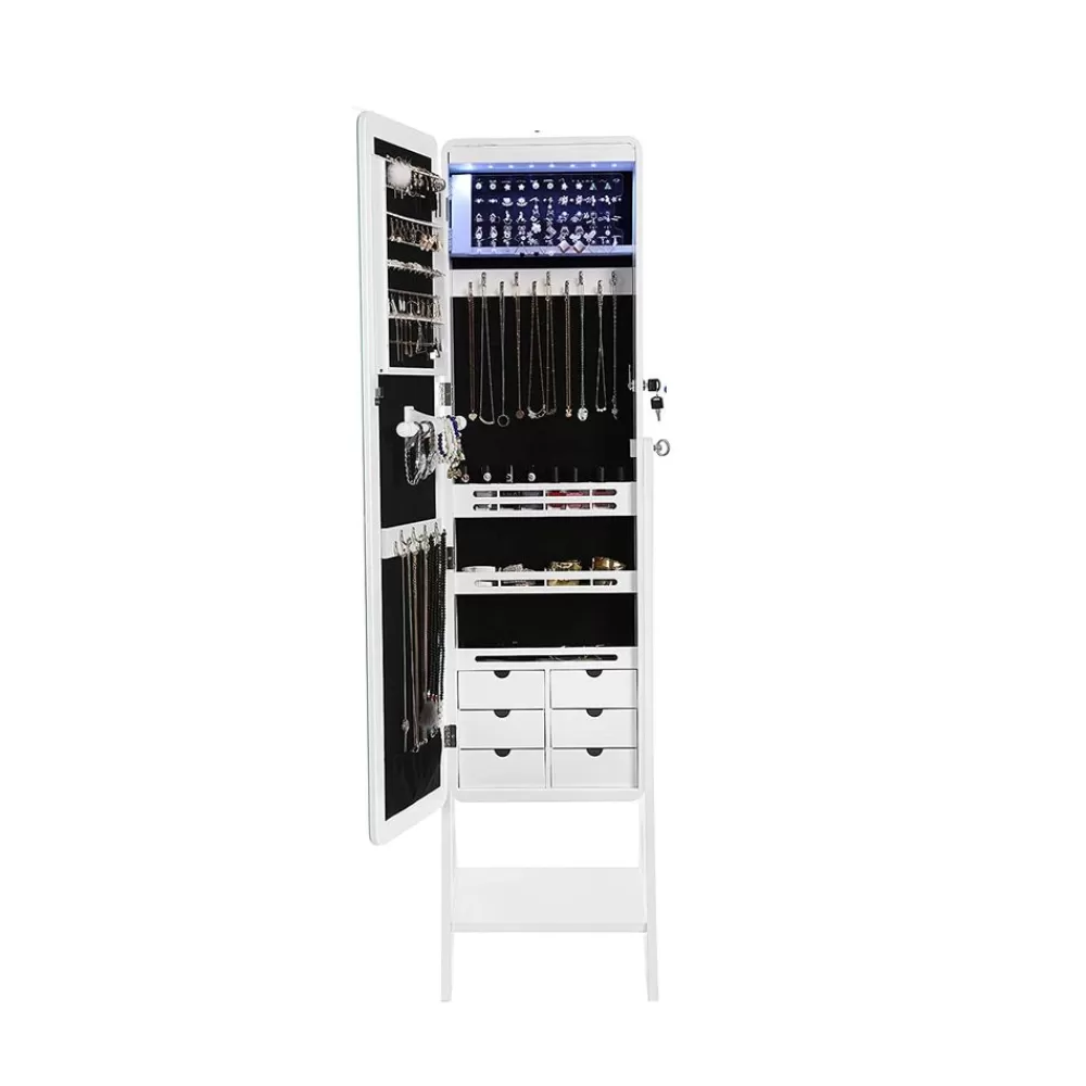 Discount SONGMICS Schmuckschrank mit großem Spiegel Weiβ