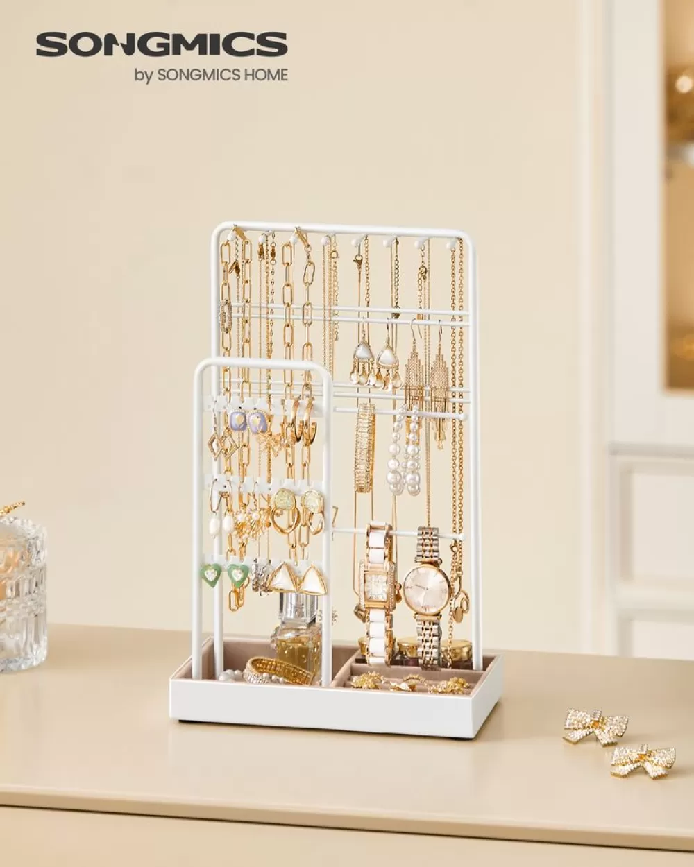 Cheap SONGMICS Schmuckständer Metallrahmen Geschenkidee weiß