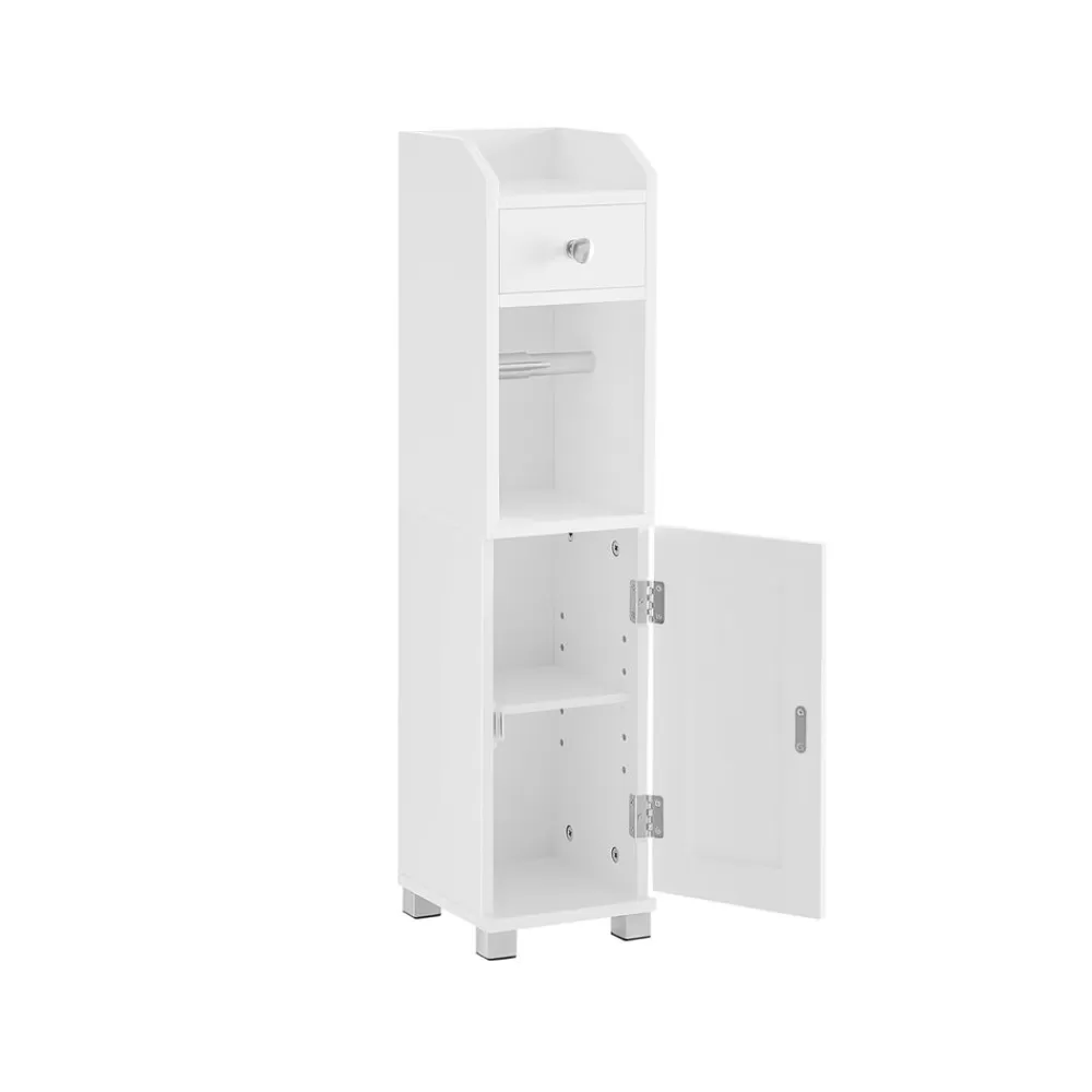 Store SONGMICS Schrank mit Toilettenpapierhalter Weiβ