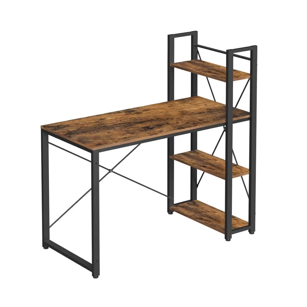 Online SONGMICS Schreibtisch 120 cm lang vintagebraun-schwarz