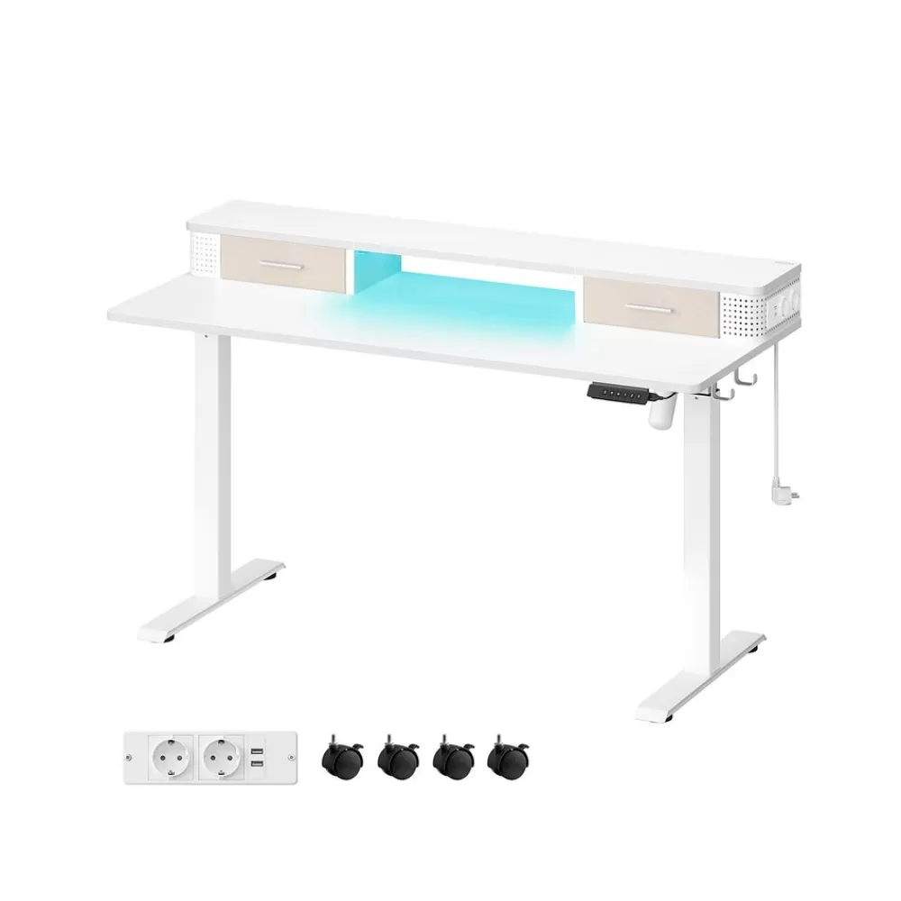 Flash Sale SONGMICS Schreibtisch Höhenverstellbar und elektrisch wolkenweiß