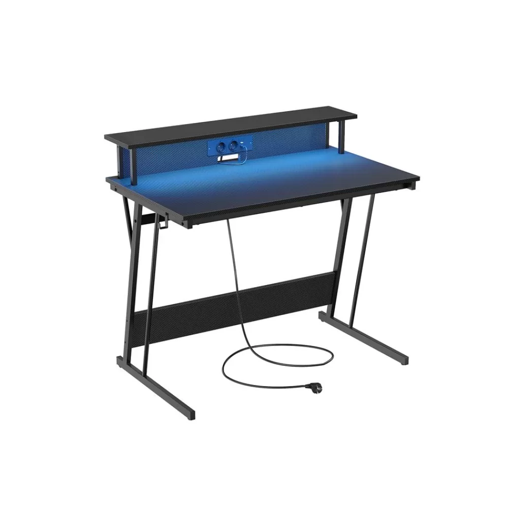 Shop SONGMICS Schreibtisch mit Steckdosenleiste 60 x 100 x 76 cm rußschwarz