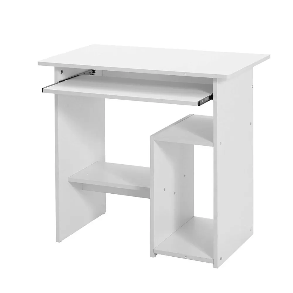 Store SONGMICS Schreibtisch mit Tastaturauszug Weiß