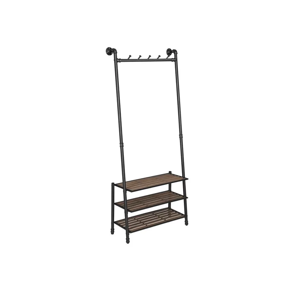 Clearance SONGMICS Schräge Garderobe Schwarz-Braun