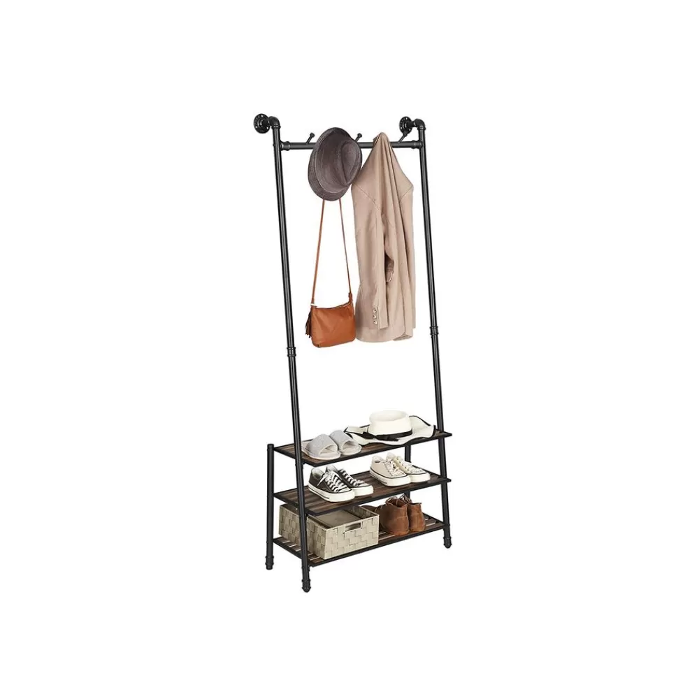 Clearance SONGMICS Schräge Garderobe Schwarz-Braun
