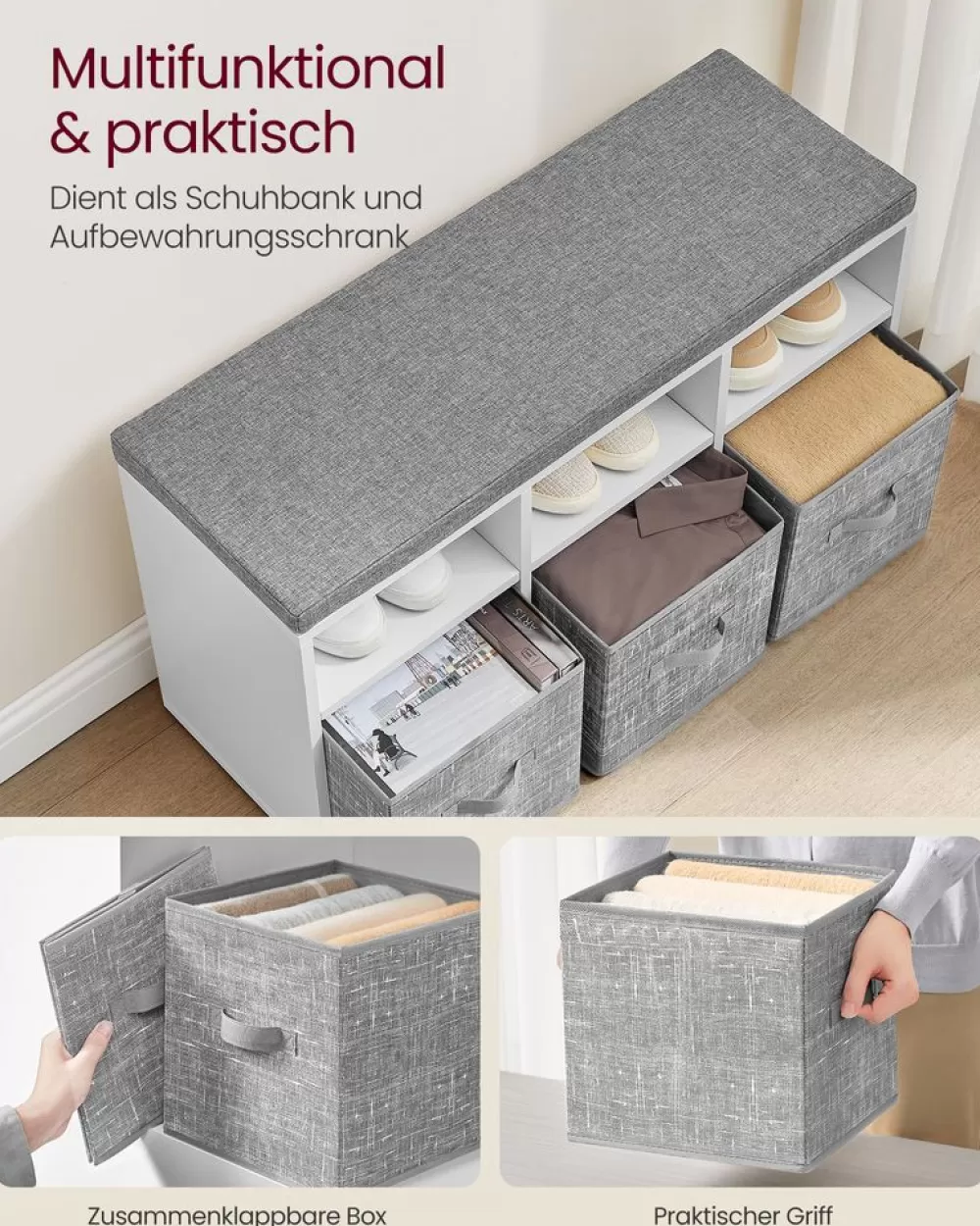 schuhbank_mit__fchern_und__ablagen_wolkenweitaubengrau_2.webp Discount SONGMICS Schuhbank mit 6 Fächern und 3 Ablagen wolkenweiß-Taubengrau