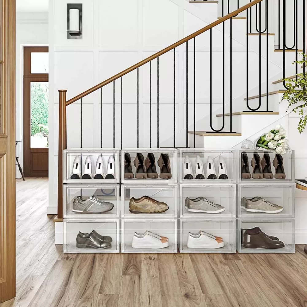 schuhbox_er_set_transparent_3.webp Online SONGMICS Schuhbox 3er Set transparent