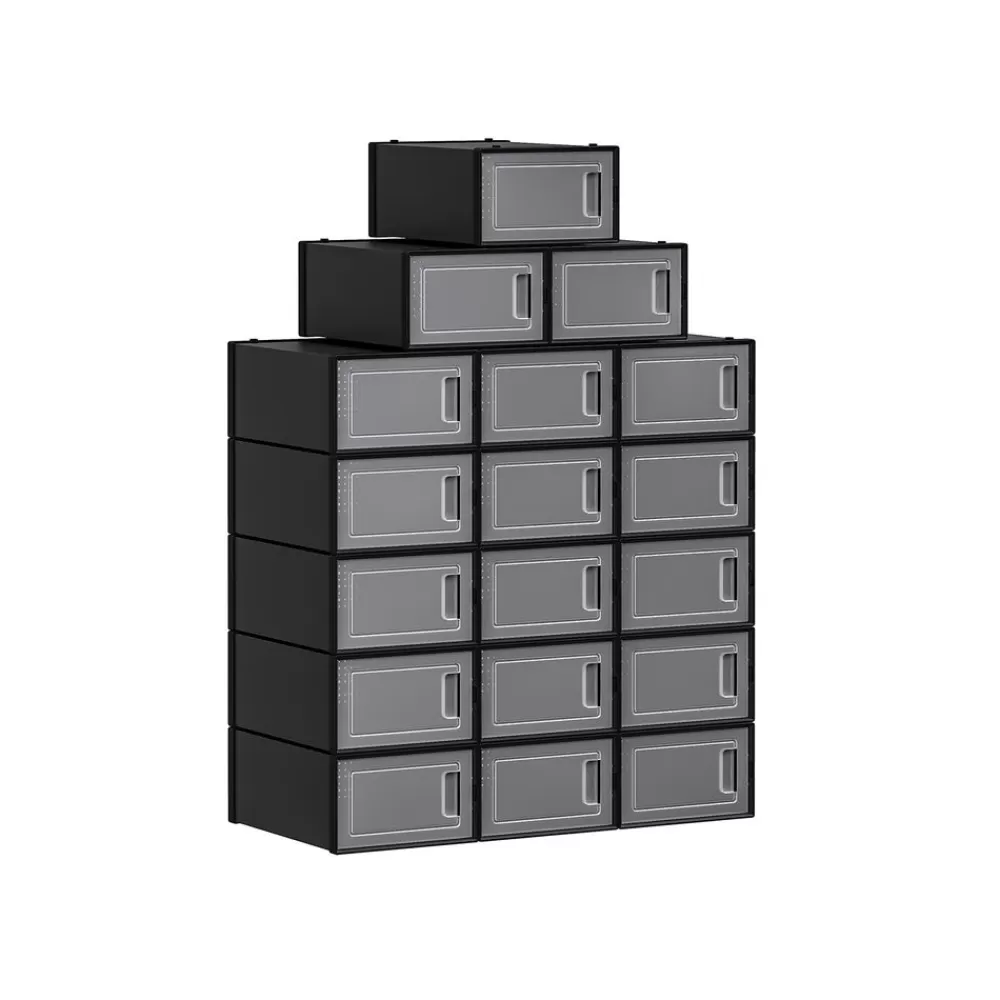 Best Sale SONGMICS Schuhboxen 18er Set schwarz