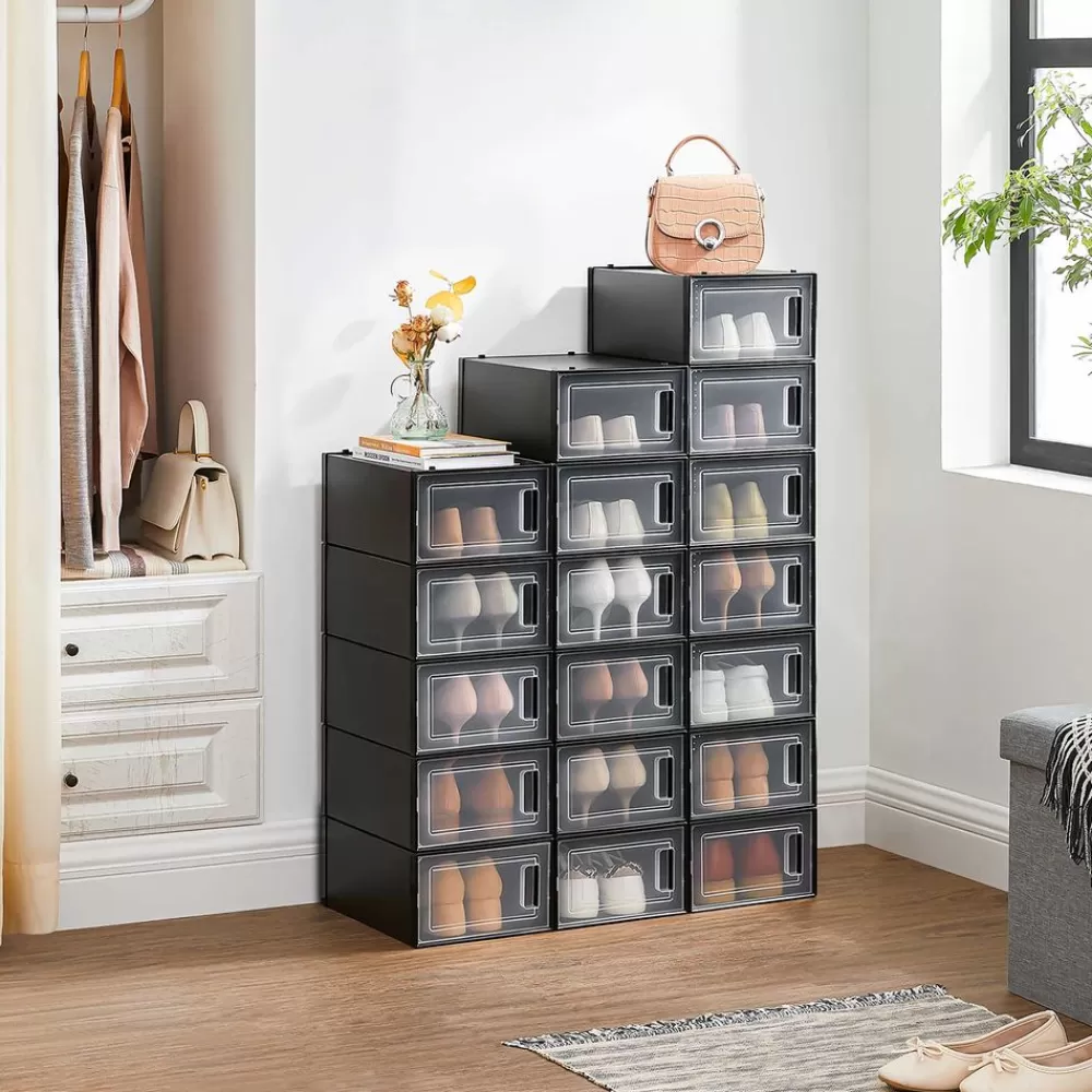 Best Sale SONGMICS Schuhboxen 18er Set schwarz