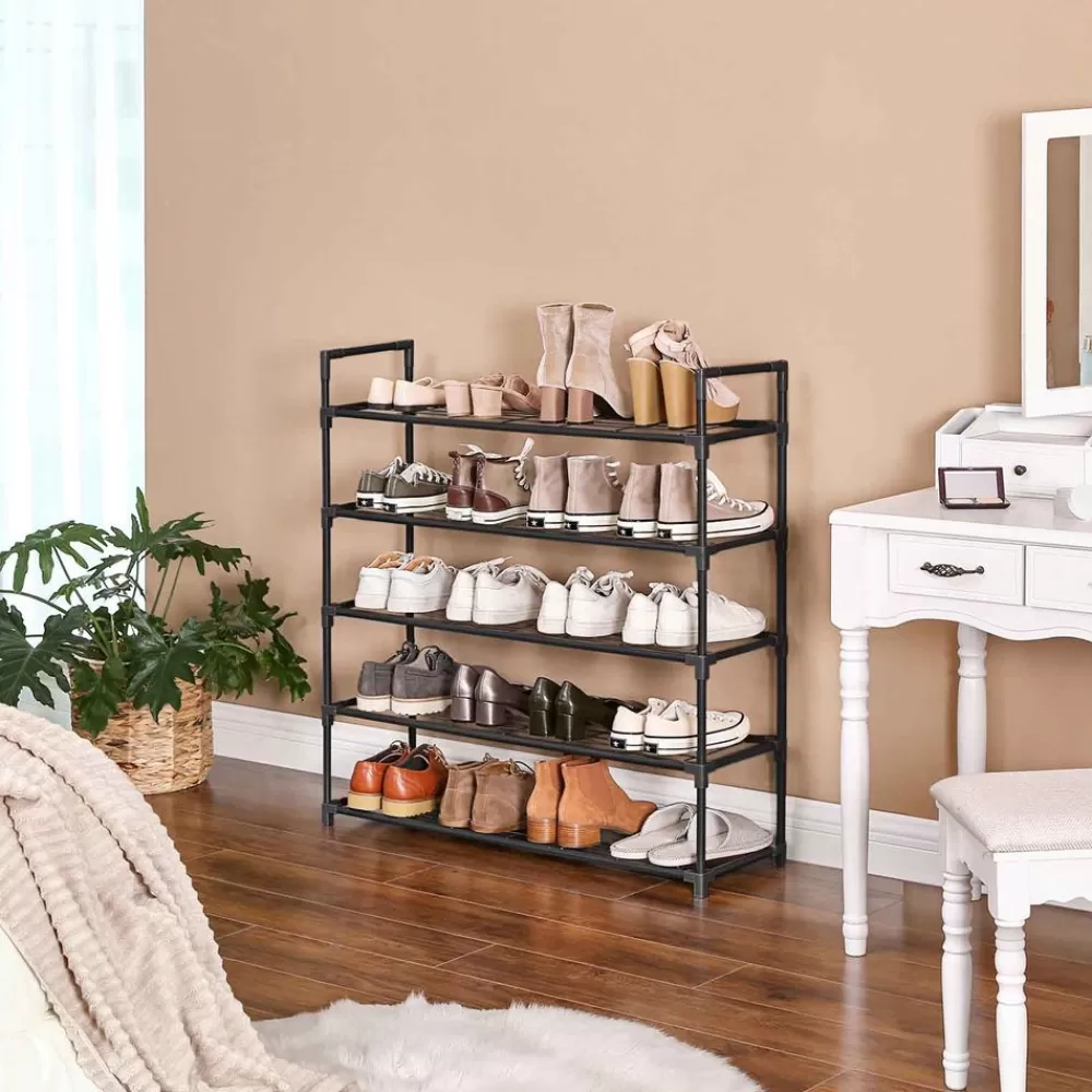 Outlet SONGMICS Schuhregal 5 Gitterablagen Schwarz