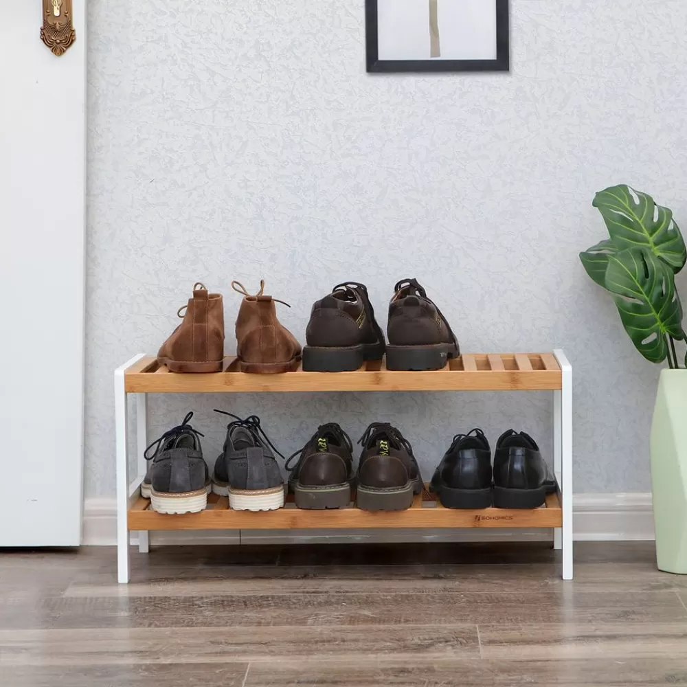 schuhregal_aus_bambus_mit__ebenen_weinaturfarben_4.webp Outlet SONGMICS Schuhregal aus Bambus mit 2 Ebenen weiß-naturfarben