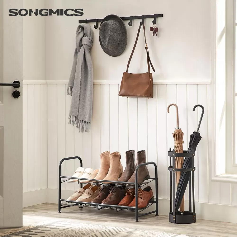Flash Sale SONGMICS Schuhregal aus Metall mit 2 Ebenen Schwarz