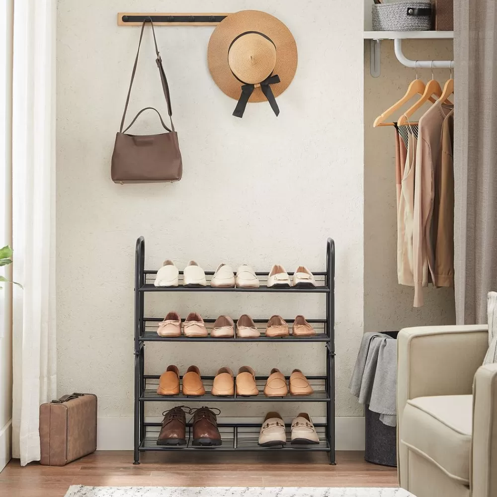 schuhregal_aus_metall_mit__ebenen_2.webp Flash Sale SONGMICS Schuhregal aus Metall mit 2 Ebenen Schwarz