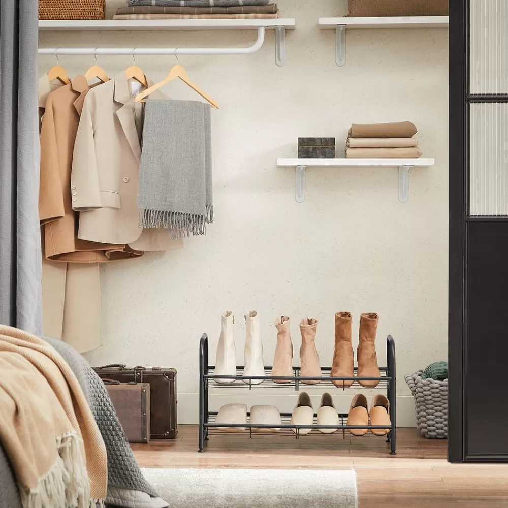 schuhregal_aus_metall_mit__ebenen_3.webp Flash Sale SONGMICS Schuhregal aus Metall mit 2 Ebenen Schwarz