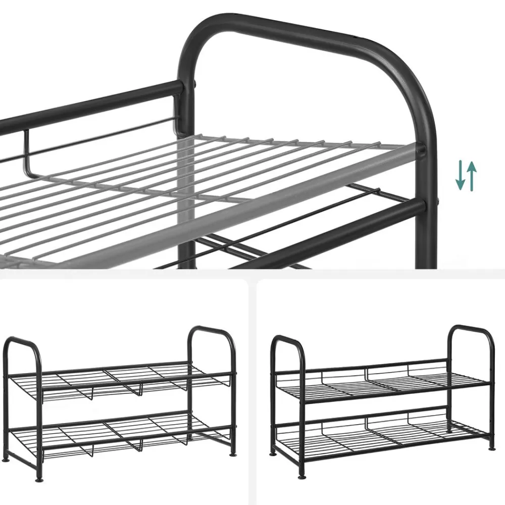 schuhregal_aus_metall_mit__ebenen_4.webp Flash Sale SONGMICS Schuhregal aus Metall mit 2 Ebenen Schwarz